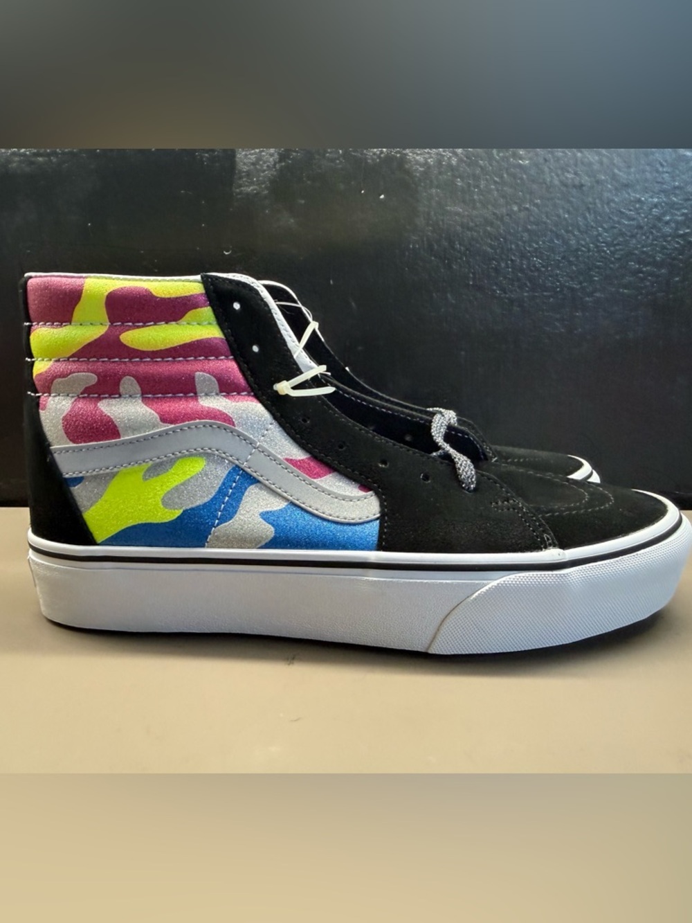 New Unisex Vans Sk8 Hi Platform 2 After Dark Suede Multicolor Camo White Women 7